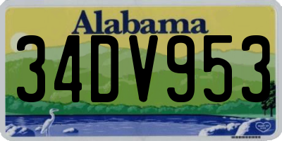 AL license plate 34DV953