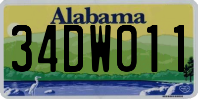 AL license plate 34DW011