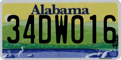 AL license plate 34DW016