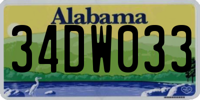 AL license plate 34DW033
