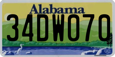 AL license plate 34DW070