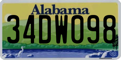 AL license plate 34DW098