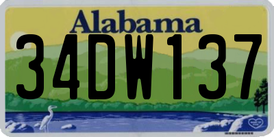 AL license plate 34DW137