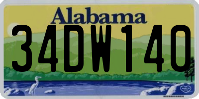 AL license plate 34DW140