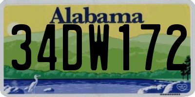 AL license plate 34DW172