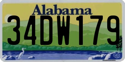 AL license plate 34DW179