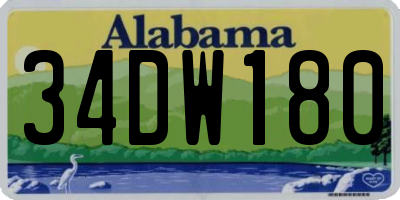 AL license plate 34DW180