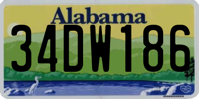 AL license plate 34DW186