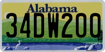 AL license plate 34DW200