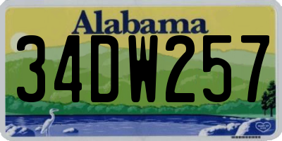 AL license plate 34DW257