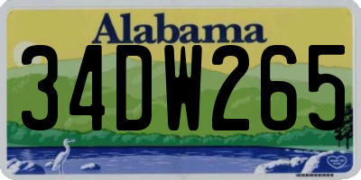 AL license plate 34DW265