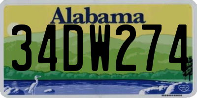 AL license plate 34DW274