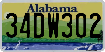AL license plate 34DW302