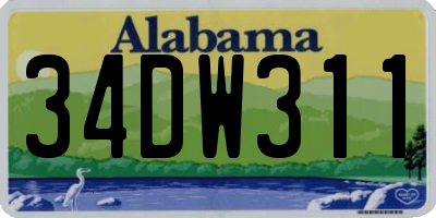 AL license plate 34DW311