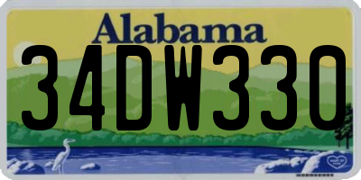 AL license plate 34DW330