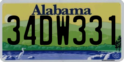 AL license plate 34DW331