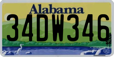 AL license plate 34DW346