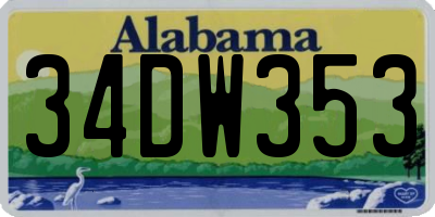 AL license plate 34DW353