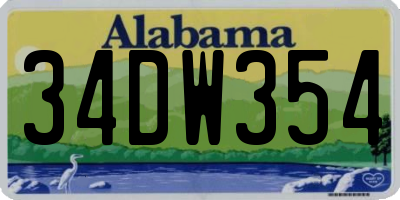 AL license plate 34DW354