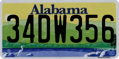 AL license plate 34DW356