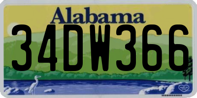 AL license plate 34DW366