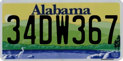 AL license plate 34DW367