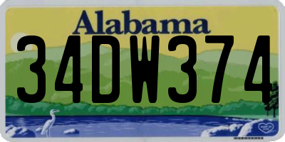 AL license plate 34DW374