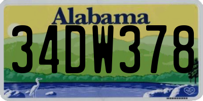 AL license plate 34DW378