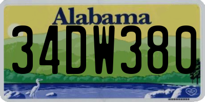 AL license plate 34DW380
