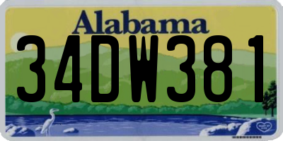 AL license plate 34DW381