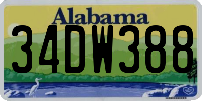 AL license plate 34DW388