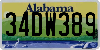 AL license plate 34DW389