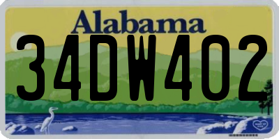 AL license plate 34DW402