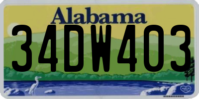 AL license plate 34DW403