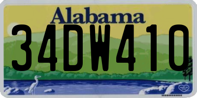 AL license plate 34DW410
