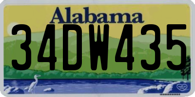 AL license plate 34DW435