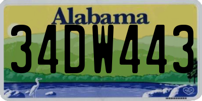 AL license plate 34DW443
