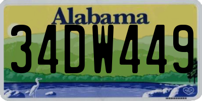 AL license plate 34DW449
