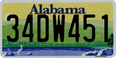 AL license plate 34DW451