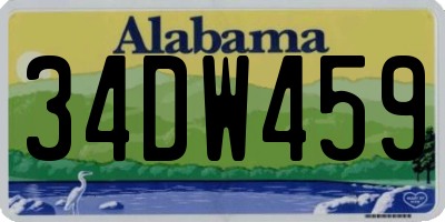 AL license plate 34DW459