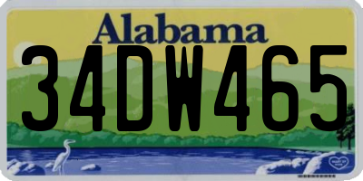 AL license plate 34DW465