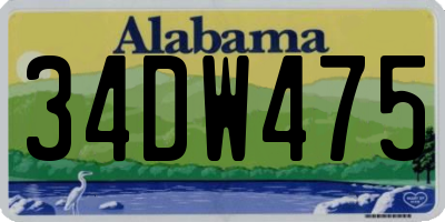 AL license plate 34DW475