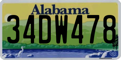 AL license plate 34DW478