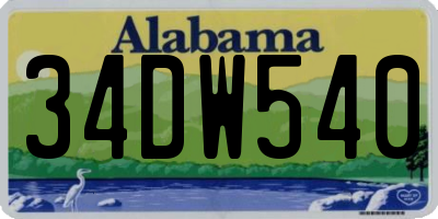 AL license plate 34DW540