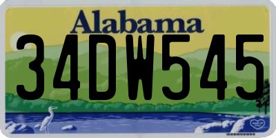 AL license plate 34DW545
