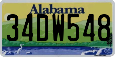 AL license plate 34DW548