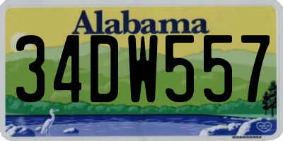 AL license plate 34DW557