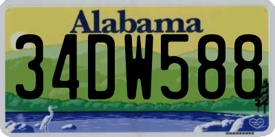 AL license plate 34DW588