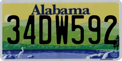 AL license plate 34DW592