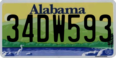 AL license plate 34DW593